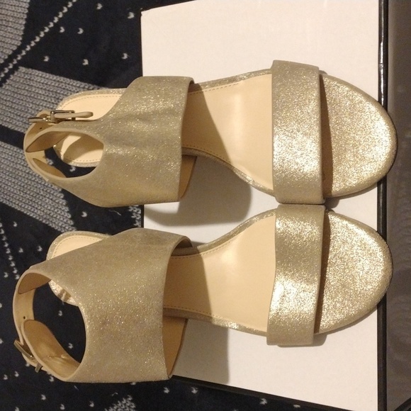 Alex Marie Shoes - Alex Marie New with Box Sand Gold Wedge Heel Shoes
